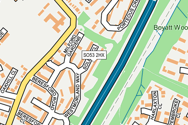 SO53 2HX map - OS OpenMap – Local (Ordnance Survey)