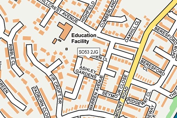 SO53 2JG map - OS OpenMap – Local (Ordnance Survey)