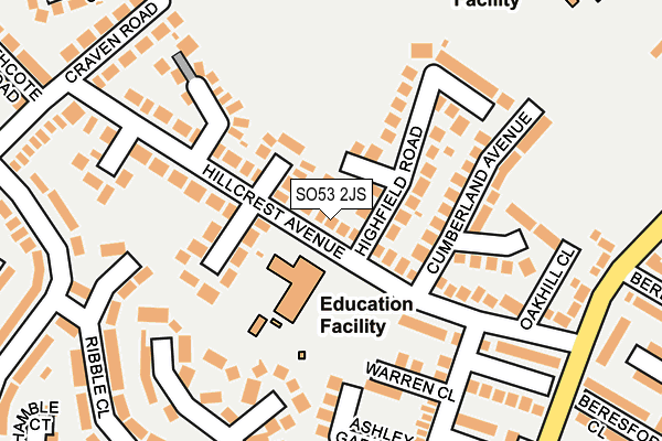 SO53 2JS map - OS OpenMap – Local (Ordnance Survey)