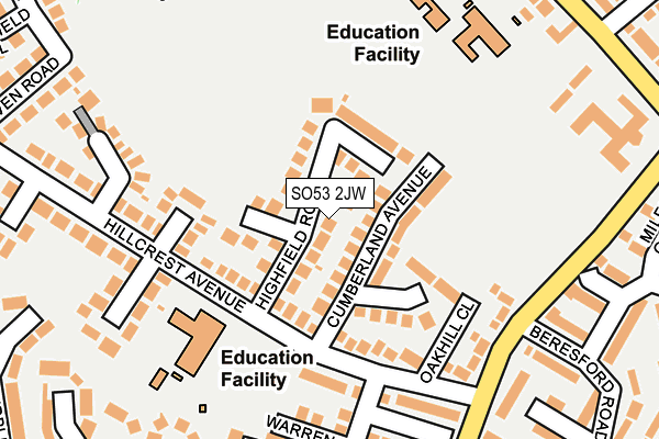 SO53 2JW map - OS OpenMap – Local (Ordnance Survey)