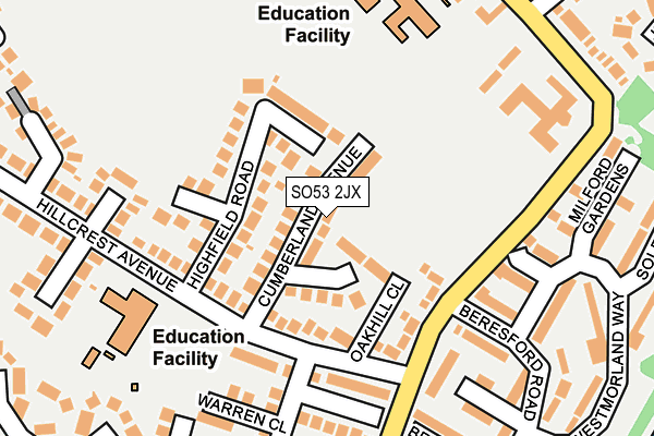 SO53 2JX map - OS OpenMap – Local (Ordnance Survey)