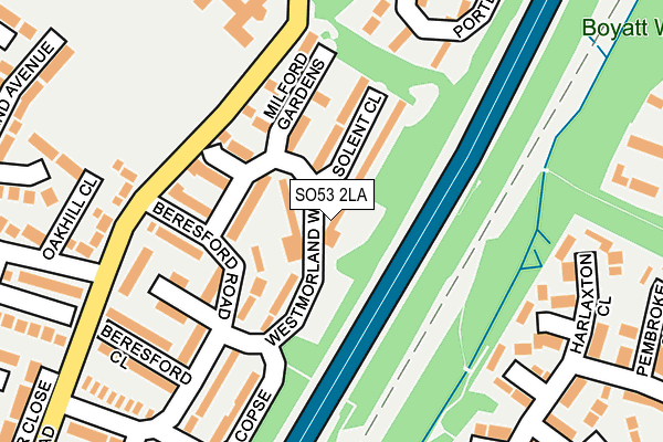 SO53 2LA map - OS OpenMap – Local (Ordnance Survey)