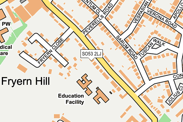 SO53 2LJ map - OS OpenMap – Local (Ordnance Survey)