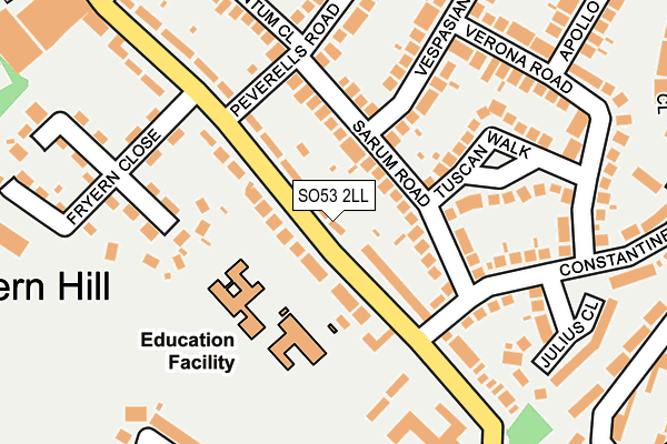 SO53 2LL map - OS OpenMap – Local (Ordnance Survey)