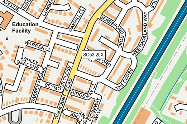 SO53 2LX map - OS OpenMap – Local (Ordnance Survey)