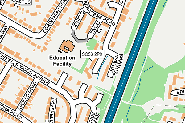 SO53 2PX map - OS OpenMap – Local (Ordnance Survey)