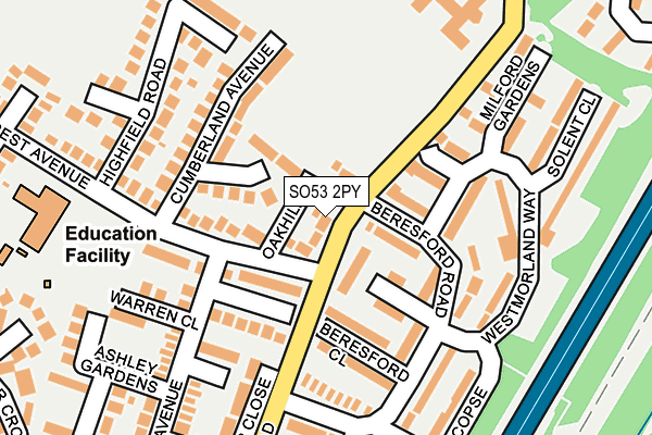 SO53 2PY map - OS OpenMap – Local (Ordnance Survey)