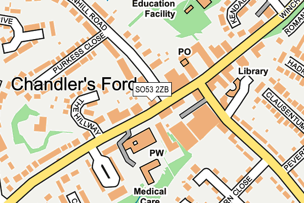 SO53 2ZB map - OS OpenMap – Local (Ordnance Survey)