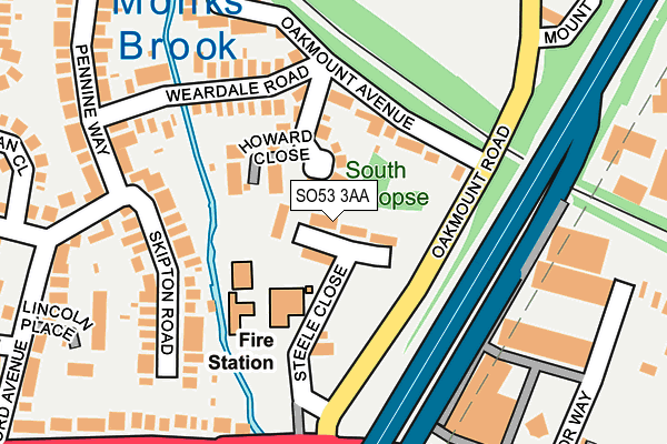 SO53 3AA map - OS OpenMap – Local (Ordnance Survey)