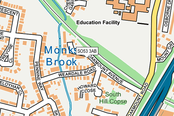 SO53 3AB map - OS OpenMap – Local (Ordnance Survey)