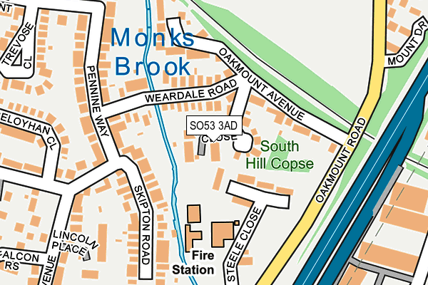 SO53 3AD map - OS OpenMap – Local (Ordnance Survey)