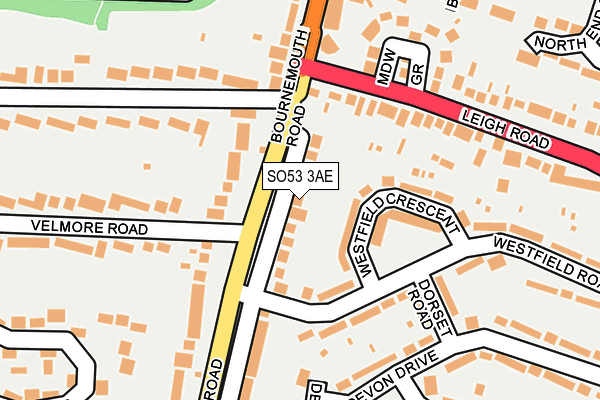 SO53 3AE map - OS OpenMap – Local (Ordnance Survey)