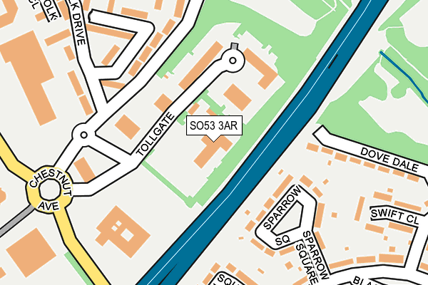 SO53 3AR map - OS OpenMap – Local (Ordnance Survey)