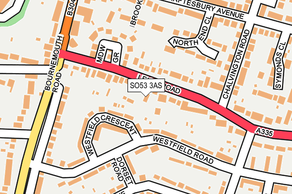 SO53 3AS map - OS OpenMap – Local (Ordnance Survey)