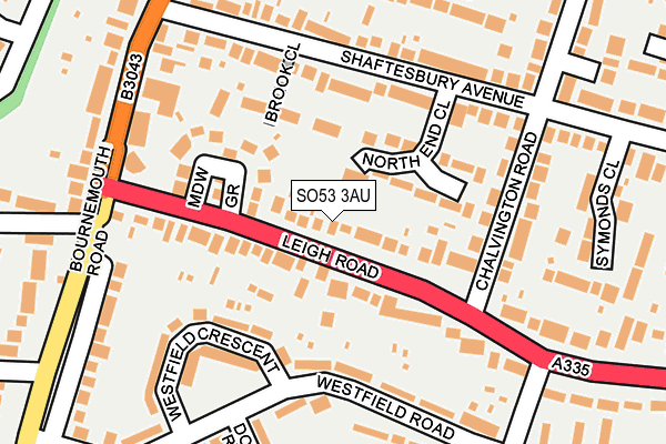 SO53 3AU map - OS OpenMap – Local (Ordnance Survey)