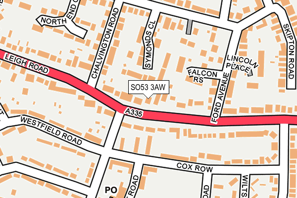 SO53 3AW map - OS OpenMap – Local (Ordnance Survey)