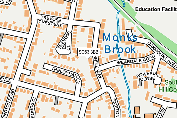 SO53 3BB map - OS OpenMap – Local (Ordnance Survey)