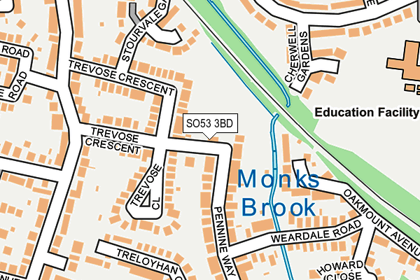 SO53 3BD map - OS OpenMap – Local (Ordnance Survey)