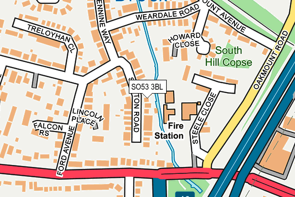 SO53 3BL map - OS OpenMap – Local (Ordnance Survey)