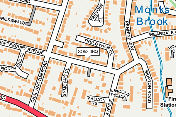 SO53 3BQ map - OS OpenMap – Local (Ordnance Survey)