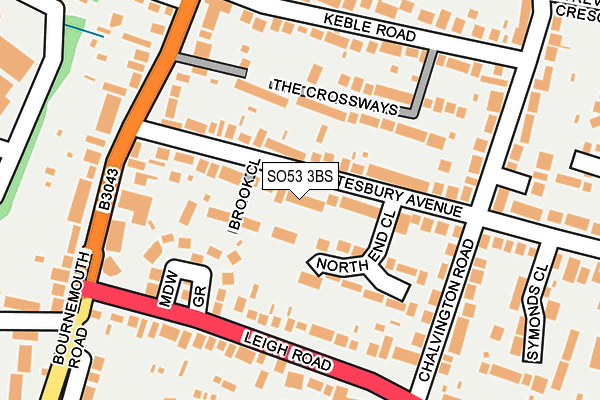 SO53 3BS map - OS OpenMap – Local (Ordnance Survey)