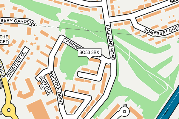 SO53 3BX map - OS OpenMap – Local (Ordnance Survey)