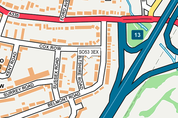 SO53 3EX map - OS OpenMap – Local (Ordnance Survey)