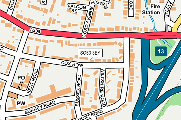 SO53 3EY map - OS OpenMap – Local (Ordnance Survey)