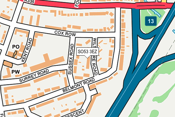 SO53 3EZ map - OS OpenMap – Local (Ordnance Survey)