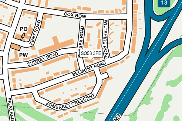 SO53 3FE map - OS OpenMap – Local (Ordnance Survey)