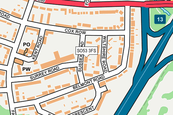 SO53 3FS map - OS OpenMap – Local (Ordnance Survey)