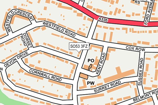 SO53 3FZ map - OS OpenMap – Local (Ordnance Survey)