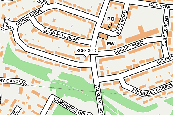 SO53 3GD map - OS OpenMap – Local (Ordnance Survey)