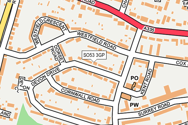 SO53 3GP map - OS OpenMap – Local (Ordnance Survey)