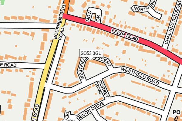 SO53 3GU map - OS OpenMap – Local (Ordnance Survey)