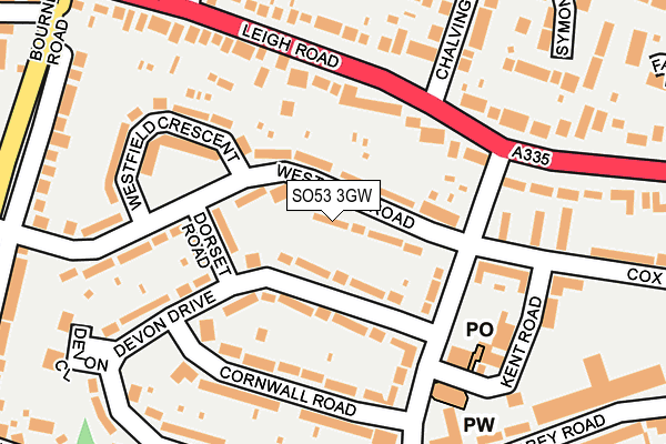 SO53 3GW map - OS OpenMap – Local (Ordnance Survey)