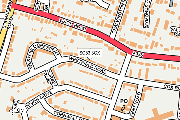 SO53 3GX map - OS OpenMap – Local (Ordnance Survey)