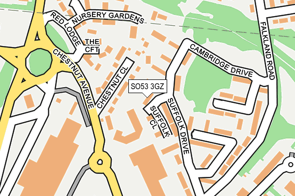 SO53 3GZ map - OS OpenMap – Local (Ordnance Survey)