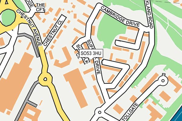 SO53 3HU map - OS OpenMap – Local (Ordnance Survey)