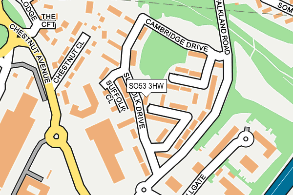 SO53 3HW map - OS OpenMap – Local (Ordnance Survey)