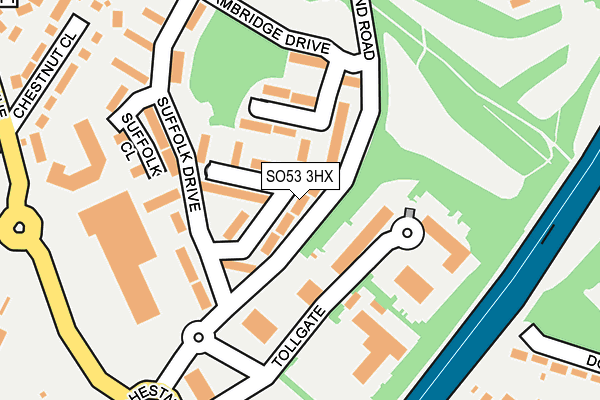 SO53 3HX map - OS OpenMap – Local (Ordnance Survey)