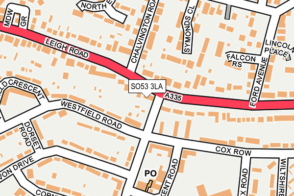 SO53 3LA map - OS OpenMap – Local (Ordnance Survey)