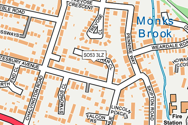 SO53 3LZ map - OS OpenMap – Local (Ordnance Survey)