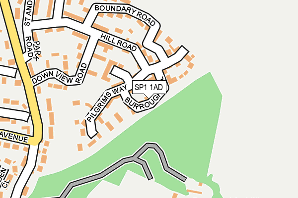 SP1 1AD map - OS OpenMap – Local (Ordnance Survey)