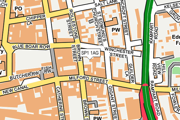 SP1 1AG map - OS OpenMap – Local (Ordnance Survey)