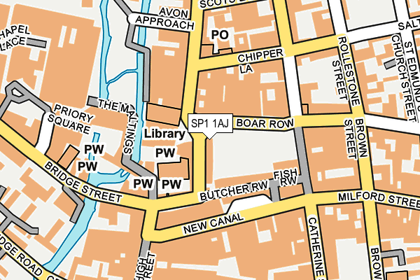 SP1 1AJ map - OS OpenMap – Local (Ordnance Survey)