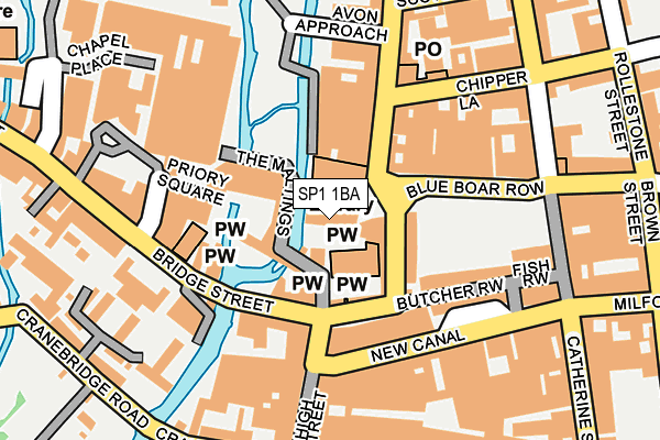 SP1 1BA map - OS OpenMap – Local (Ordnance Survey)