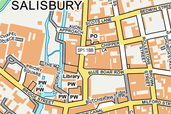 SP1 1BB map - OS OpenMap – Local (Ordnance Survey)