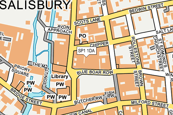 SP1 1DA map - OS OpenMap – Local (Ordnance Survey)