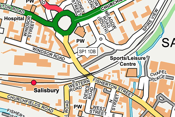 SP1 1DB map - OS OpenMap – Local (Ordnance Survey)